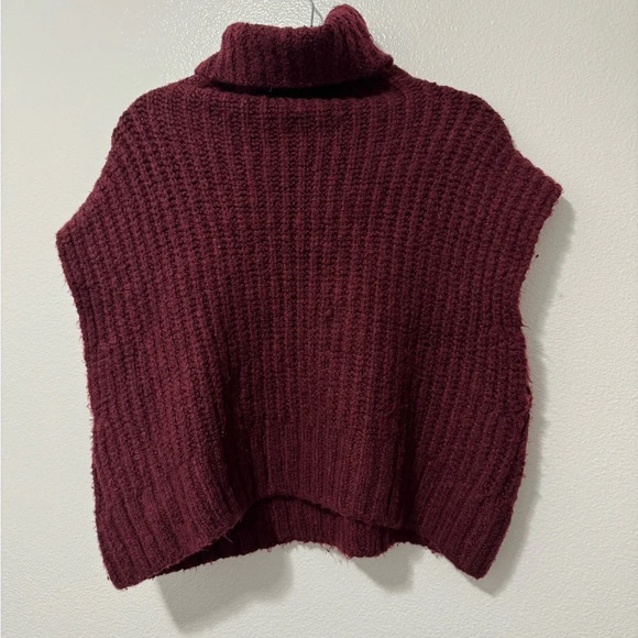 Free people womens honey bunny knit crop sweater top size large red cotton blend - Picture 3 of 5